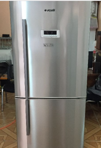 2.el arçelik dijital ekranlı inox 620 litre ters kapak